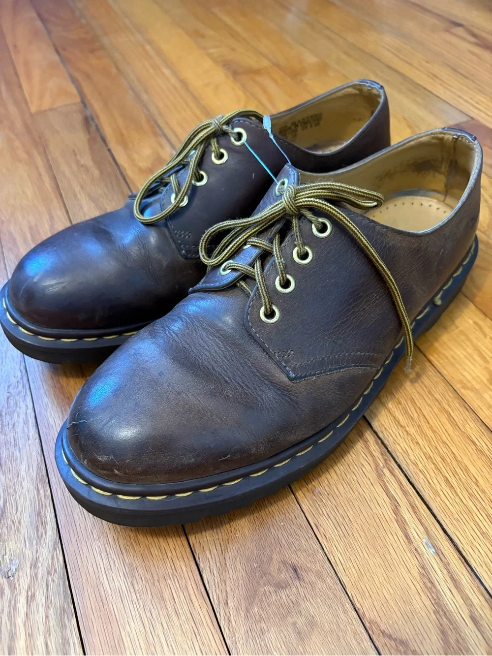Vintage Dr. Martens 1561 4-Eye Brown Leather Oxford Shoes 90s